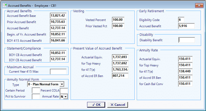 Employee Accrued Benefit