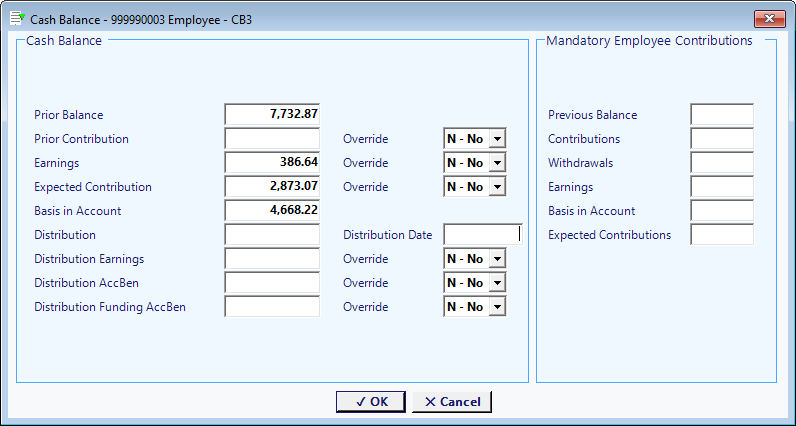 Participant Cash Balance Screen