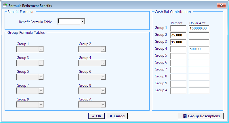 Multiple benefit formulas